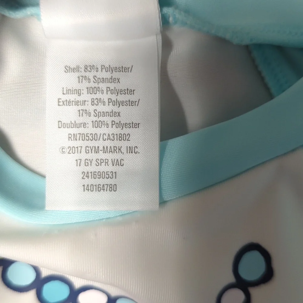 3/$20🌟 Gymboree Baby Blue White Mermaid Short Sleeve Rashguard Size 3-6 months